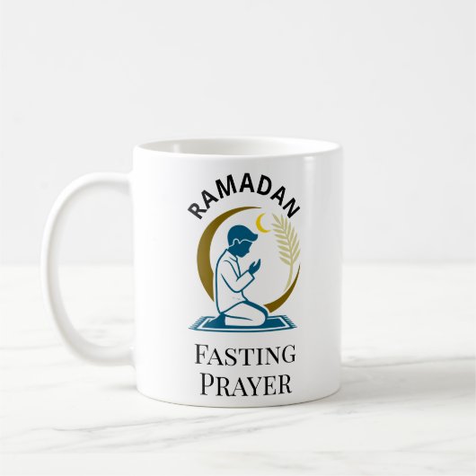 Ramadan Vasten Gebed Man Islamitische Vector Grafi Koffiemok (Links)