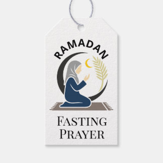 Ramadan Vasten Gebed Vrouw Hijab Islamische Grafie Cadeaulabel