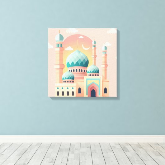 Ramadan-vieringsmuurprint canvas afdruk (Insitu (Houten vloer))
