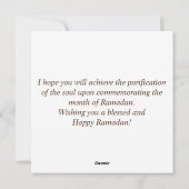 Ramadan Waterverf Crescent , star , lantern Feestdagenkaart (Achterkant)