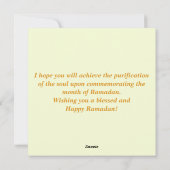 Ramadan Waterverf Gold Mosque Crescent Feestdagenkaart (Achterkant)