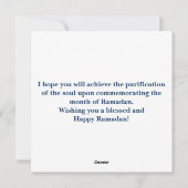 Ramadan Waterverf moskee, ster en lantaarns Feestdagenkaart (Achterkant)