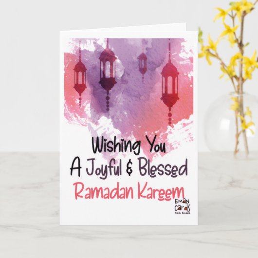 Ramadan Wensen Kaart (Gele Bloem)