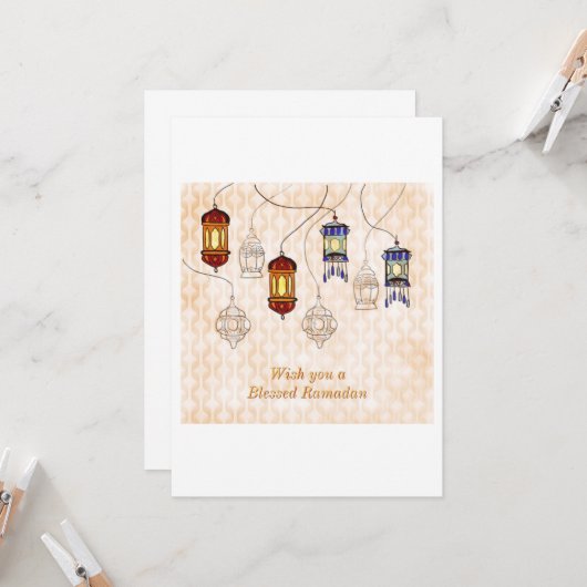 Ramadan wenskaart kaart (Voorkant / Achterkant in situ)