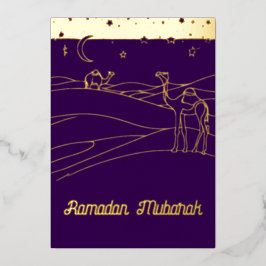 Ramadan - woestijn scène -lijn kunst folie uitnodiging
