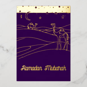 Ramadan - woestijn scène -lijn kunst folie uitnodiging