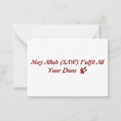 Ramadan Zegeningen Decoratieve Kunst – Elegant Notitiekaartje (Achterkant)