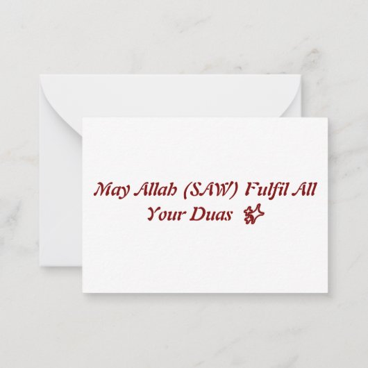 Ramadan Zegeningen Decoratieve Kunst – Elegant Notitiekaartje (Achterkant)