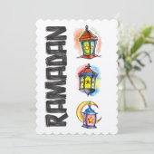 Ramadanlantaarns Fawanees- فوا نيس ر م ض ا ن Kaart (Staand voorkant)