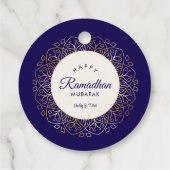Ramadhan Mubarak Marine en Gouden Mandala Bedankjes Labels (Achterkant)