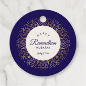 Ramadhan Mubarak Marine en Gouden Mandala Bedankjes Labels (Voorkant)