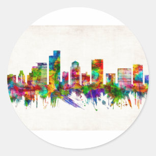 Ramat Gan Israel Skyline Ronde Sticker