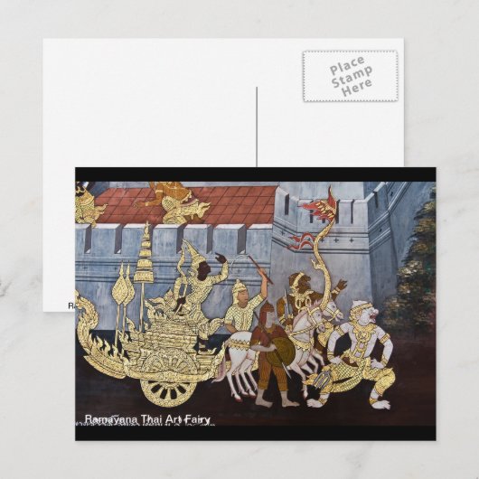 Ramayana Thai Art Fairy Briefkaart (Voorkant / Achterkant)