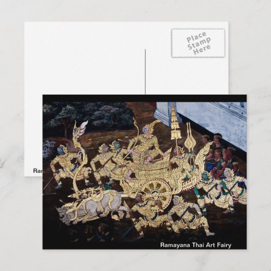 Ramayana Thai Art Fairy Briefkaart (Voorkant / Achterkant)