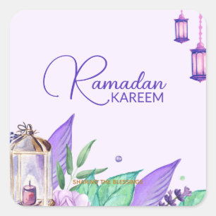 Ramazan   Ramadan Kareem Watercolor Vierkante Sticker
