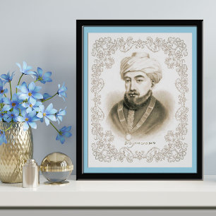 Rambam Maimonides met Signature  Foto Afdruk