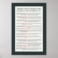 Rambam's 13 principes van Joodse Faith Dark Grey