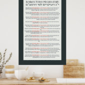 Rambam's 13 principes van Joodse Faith Dark Grey Poster (Keuken)