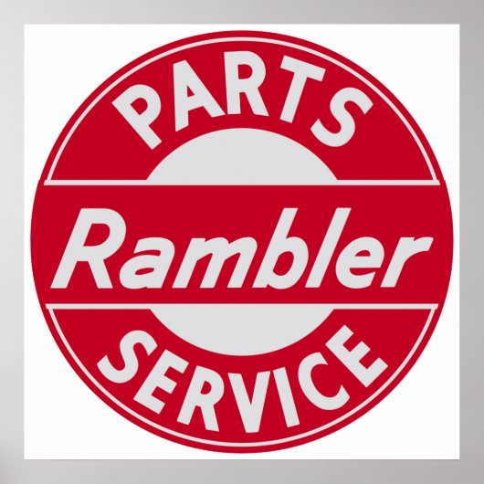 Rambler Onderdelen en Service bord Poster (Voorkant)