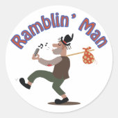 Ramblin-Man Ronde Sticker (Voorkant)