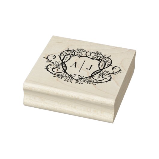 Rambling Rose Monogram Crest Engelse Tuin Rubberstempel (Stempel)