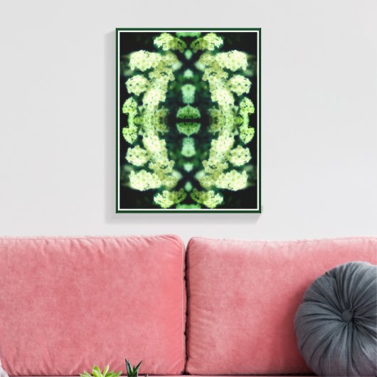 Rambling Wild White Roses Abstract Canvas Afdruk (Insitu (Woonkamer))