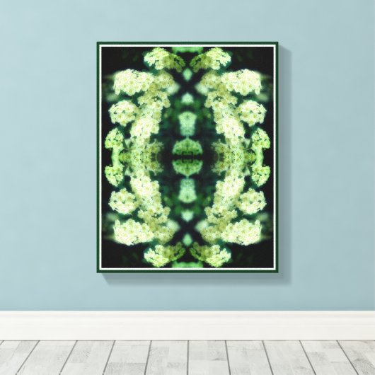 Rambling Wild White Roses Abstract Canvas Afdruk (Insitu (Houten vloer))