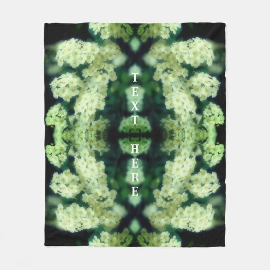 Rambling Wild White Roses Abstract gepersonaliseer Fleece Deken (Voorkant)
