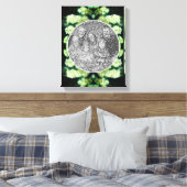 Rambling Wild White Roses Creëer Uw eigen foto Canvas Afdruk (Insitu (Slaapkamer))