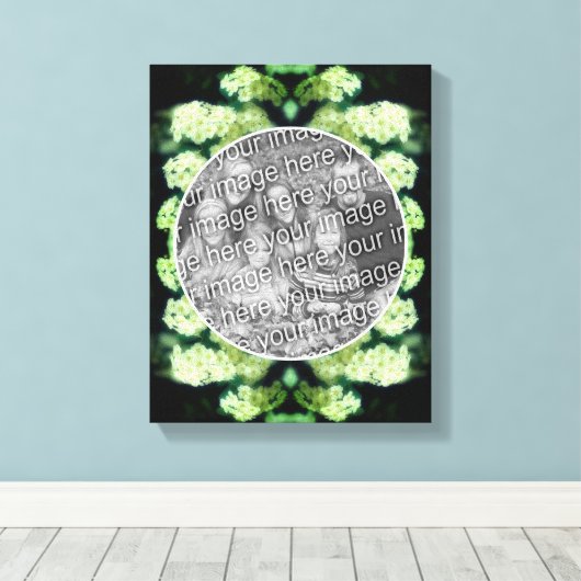 Rambling Wild White Roses Creëer Uw eigen foto Canvas Afdruk (Insitu (Houten vloer))