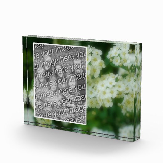 Rambling Wild White Roses Voeg je eigen toe Fotoblokken (Rechts)