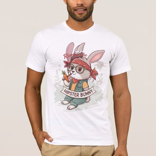 Rambo de Hipster Bunny T-shirt (Voorkant)