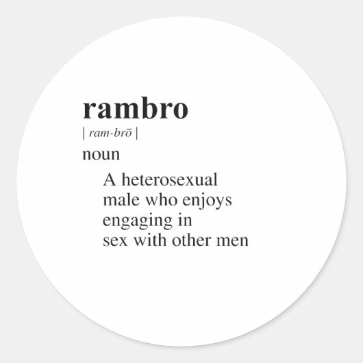 RAMBRO RONDE STICKER (Voorkant)