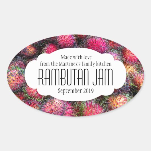 Rambutan conserveren jam of voedsel augurk label s (Voorkant)