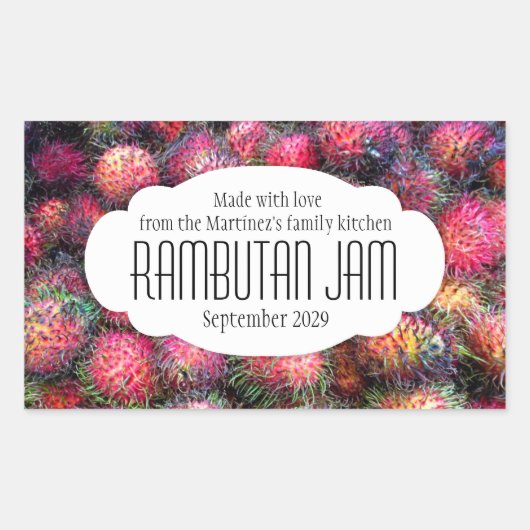 Rambutan conserveren jam of voedsel augurk label s (Voorkant)