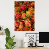 Rambutan Fruit at Can Duoc Market Poster (Thuiskantoor)
