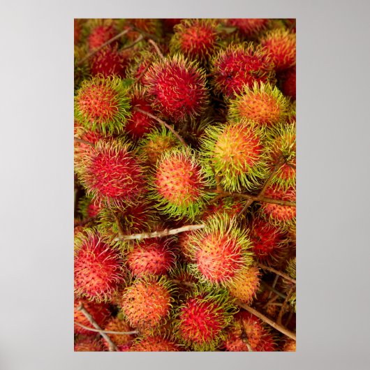 Rambutan Fruit at Can Duoc Market Poster (Voorkant)