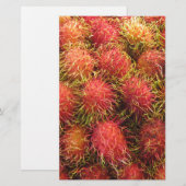 Rambutan Tropical Fruit Briefpapier (Voorkant / Achterkant)