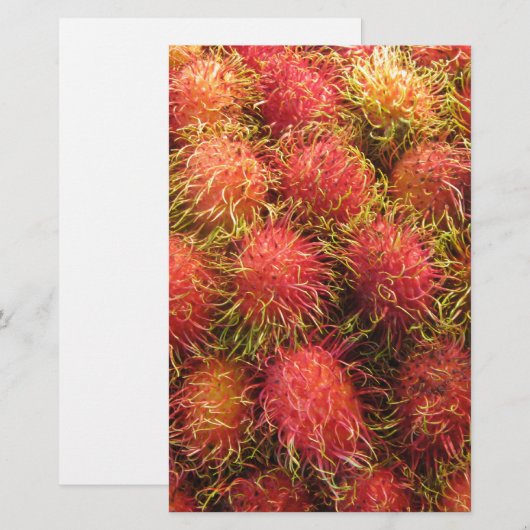 Rambutan Tropical Fruit Briefpapier (Voorkant / Achterkant)
