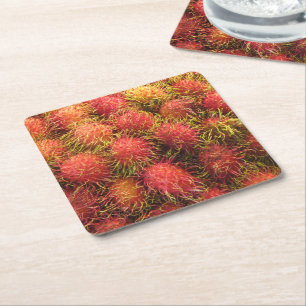 Rambutan Tropical Fruit Kartonnen Onderzetters