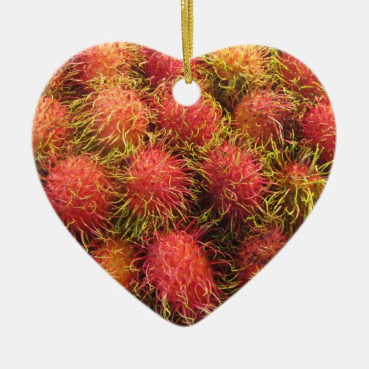 Rambutan Tropical Fruit Keramisch Ornament (Voorkant)