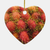 Rambutan Tropical Fruit Keramisch Ornament (Achterkant)