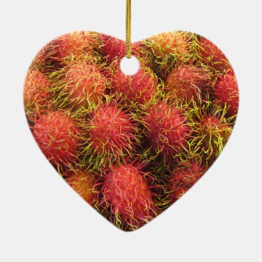 Rambutan Tropical Fruit Keramisch Ornament (Achterkant)