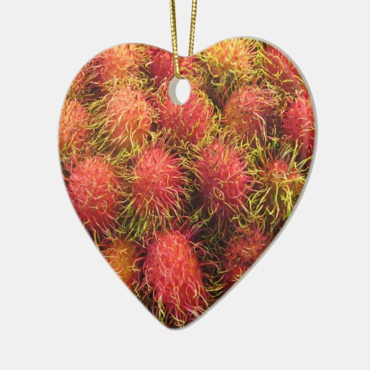 Rambutan Tropical Fruit Keramisch Ornament (Links)