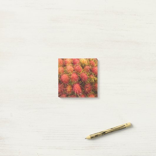 Rambutan Tropical Fruit Post-it® Notes (Op bureau)