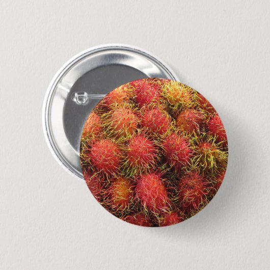 Rambutan Tropical Fruit Ronde Button 5,7 Cm (Voorkant /achterkant)