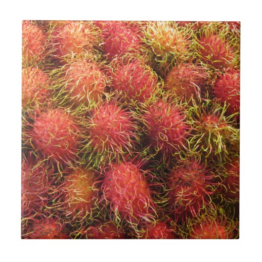 Rambutan Tropical Fruit Tegeltje (Voorkant)