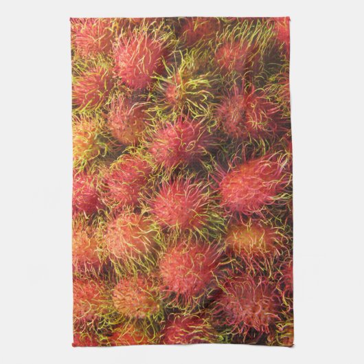Rambutan Tropical Fruit Theedoek (Verticaal)