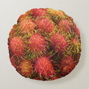 Rambutan Tropisch Fruit Rond Kussen