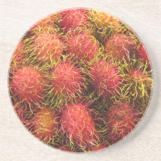 Rambutan Tropisch Fruit Zandsteen Onderzetter (Voorkant)
